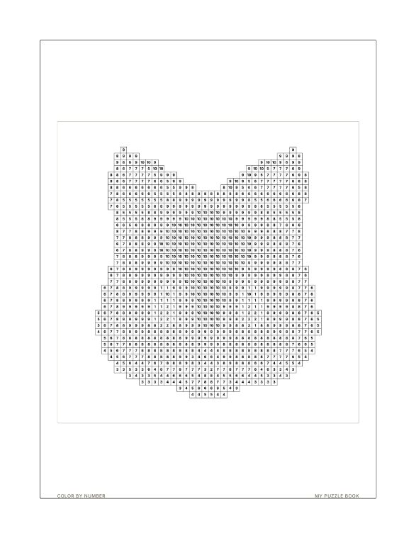 A Color by Number page produced by Build Puzzle Books.